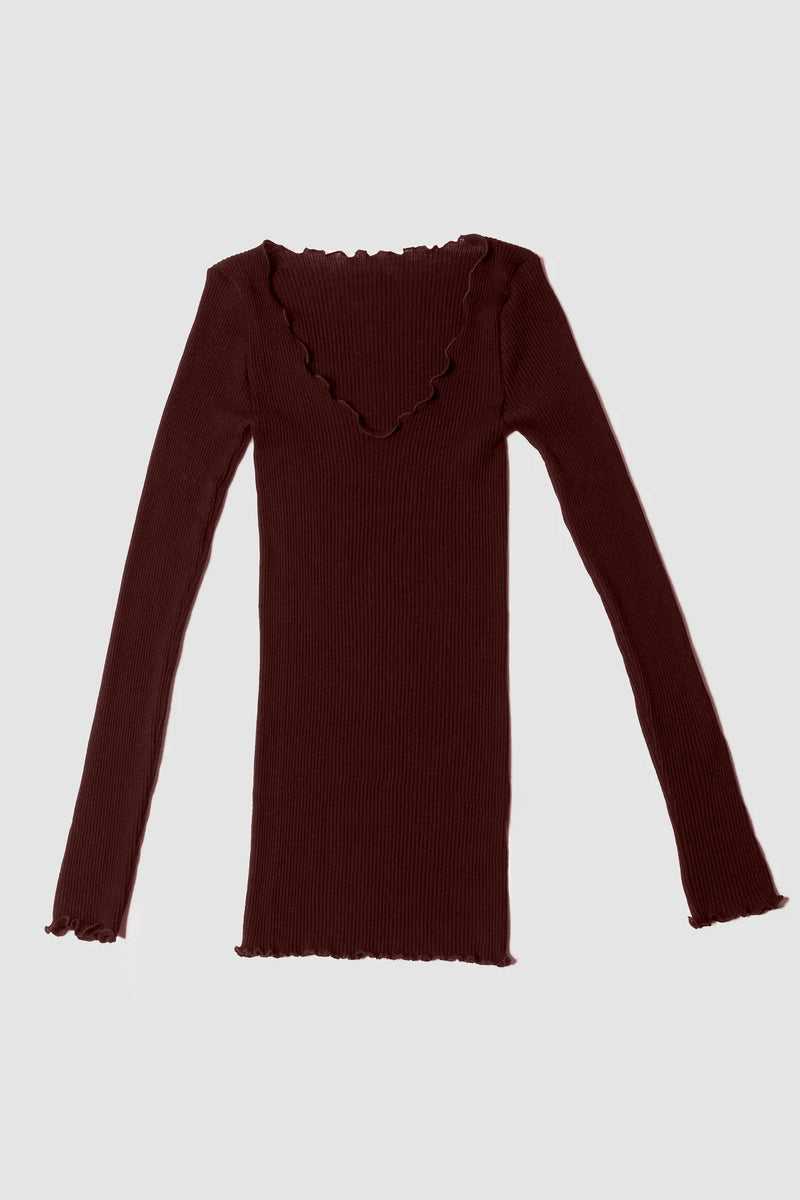 Aila Wool Silk Reversible Top (Maroon)